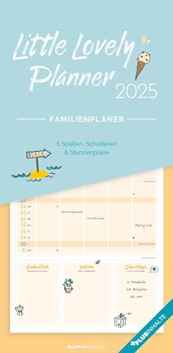 Little Lovely Planner 2025 Familienplaner - Familien-Timer - Termin-Planer - Kinder-Kalender - Familien-Kalender - 22x45 von Alpha Edition