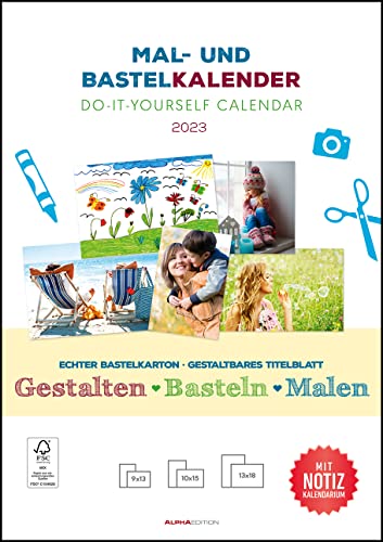 Mal- und Bastelkalender 2023 mit Platz für Notizen - weiß - 21 x 29,7 - Do it yourself calendar A4 - datiert - Foto-Kalender - Alpha Edition von ALPHA EDITION GmbH