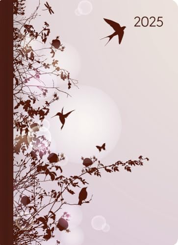 Alpha Edition - Mini-Buchkalender Style Hummingbird Tree 2025 Taschenkalender, 10,7x15,2cm, Kalender mit 352 Seiten, Notizmöglichkeiten, Adressteil, Mondphasen und internationales Kalendarium von Alpha Edition
