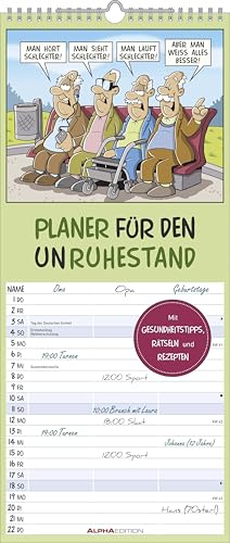 Planer für den Unruhestand 2026 - Familien-Planer 19,5x45 cm - mit lustigen Cartoons - Humor-Kalender - Wandplaner - Alpha Edition Planer für den Unruhestand 2026 - Familien-Planer 19,5x45 cm - mit lustigen Cartoons - Humor-Kalender - Wandplaner - Alpha Edition von Alpha Edition