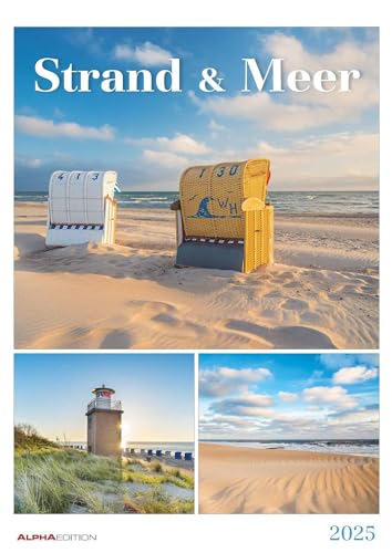 Strand & Meer 2025 - Bildkalender A3 (29,7x42 cm) - mit Feiertagen - Triplets - drei Bilder pro Monat - Naturkalender - Wandplaner - Wandkalender von Alpha Edition