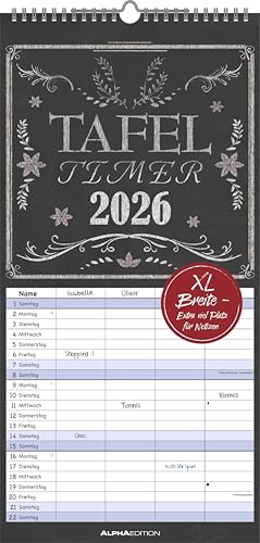 Tafel Timer Familienplaner 2026 - Familienkalender 22x45 cm - 4 Spalten - Kalender mit Ferienterminen und vielen Zusatzinformationen - Wandkalender Tafel Timer Familienplaner 2026 - Familienkalender 22x45 cm - 4 Spalten - Kalender mit Ferienterminen und vielen Zusatzinformationen - Wandkalender von Alpha Edition