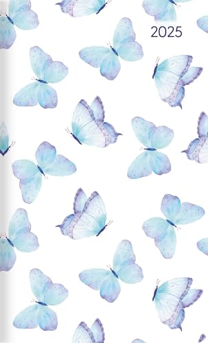 Taschenplaner Style Schmetterling 2025 - Taschen-Kalender 9,5x16 cm - seperates Adressheft - 1 Seite 1 Woche - 64 Seiten - Notiz-Heft - Alpha Edition von Alpha Edition