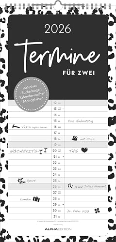 Termine für 2 Black and White 2026 Familienplaner - Timer - Termin-Planer - Couple-Kalender - Familien-Kalender - 22x45 Termine für 2 Black and White 2026 Familienplaner - Timer - Termin-Planer - Couple-Kalender - Familien-Kalender - 22x45 von Alpha Edition