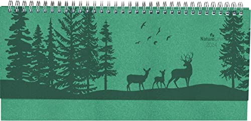 Tisch-Querkalender Nature Line Forest 2024 - Tisch-Kalender - Büro-Kalender quer 29,7x13,5 cm - 1 Woche 2 Seiten - Umwelt-Kalender - mit Hardcover von Alpha Edition