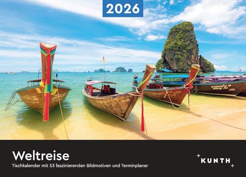 Weltreise - KUNTH Tischkalender 2026: Wochenkalender mit faszinierenden Fotomotiven und einem praktischen Terminplaner (KUNTH Tischkalender mit Wochenplaner) von KUNTH