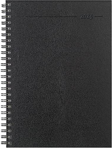 Wochenplaner Balacron schwarz 2023 - Büro-Kalender A5 - Cheftimer - black - Ringbindung - 1 Woche 2 Seiten - 128 Seiten - Alpha Edition von Alpha Edition