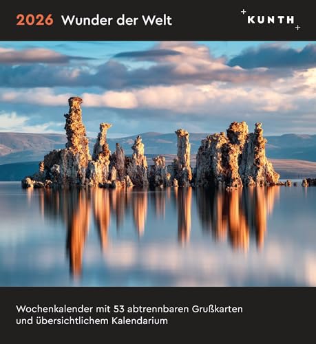 Wunder der Welt - KUNTH Postkartenkalender 2026: Hochwertiger Tischkalender mit 53 traumhaften Postkarten (auch zum Aufhängen) (KUNTH Postkartenkalender 52 Wochen) von KUNTH