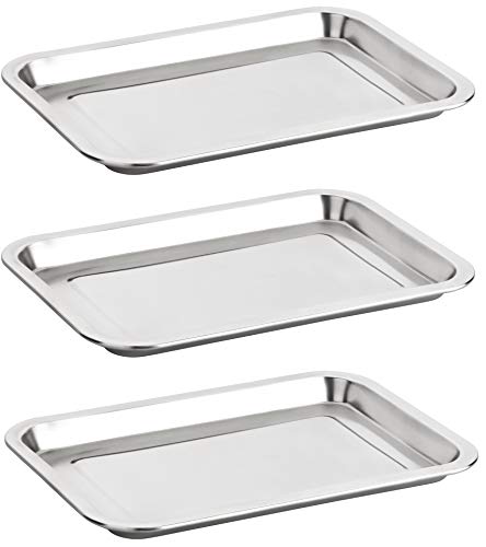 Alpha-Stahl Edelstahl Serviertablett 32x22cm – Poliertes Tablett/Tabletts für Gastronomie & Haushalt – auch als Essens-Platte (2er oder 3er Pack) (2) von Alpha-Stahl