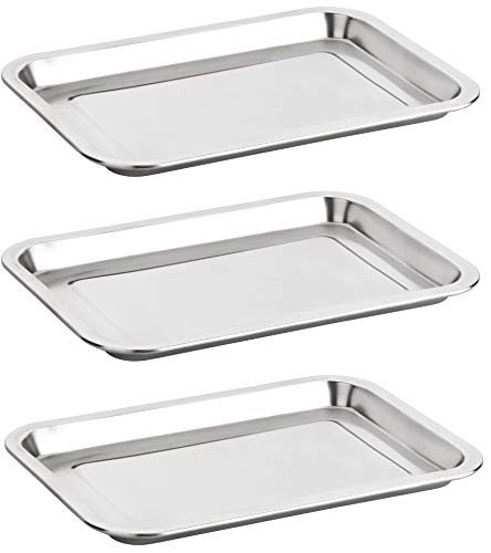 Alpha-Stahl Edelstahl Serviertablett 32x22cm – Poliertes Tablett/Tabletts für Gastronomie & Haushalt – auch als Essens-Platte (2er oder 3er Pack) (3) von Alpha-Stahl