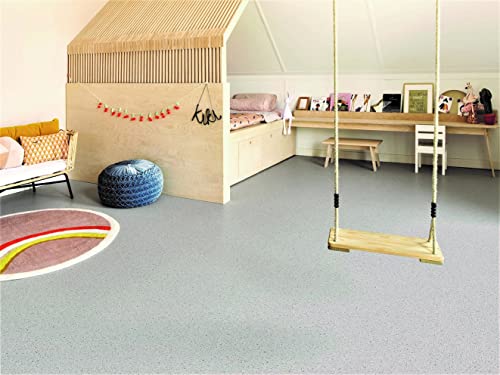 Alpha-Tex PVC Bodenbelag Vinylboden im Sand-Design, hellgrau, Zuschnitt (2m breit, 2,5m lang) von Alpha-Tex Produktions- und Handels GmbH