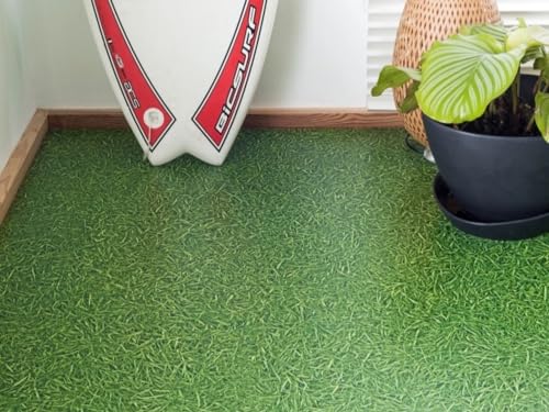 PVC Bodenbelag Vinylboden in Rasen Optik, Zuschnitt (2m breit, 4m lang) von Alpha-Tex Produktions- und Handels GmbH