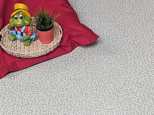 Alpha-Tex PVC Bodenbelag Vinylboden in silber grauen Kästchen, Zuschnitt (2m breit, 1m lang) von Alpha-Tex Produktions- und Handels GmbH