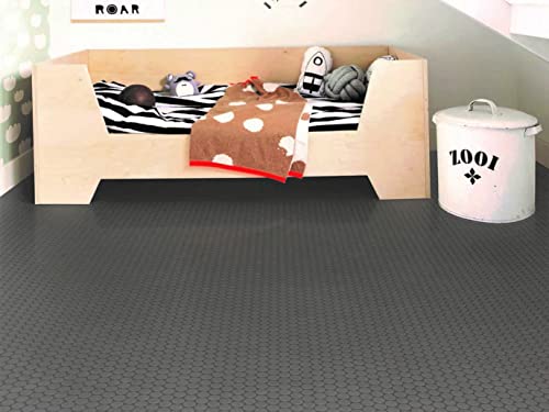 Alpha-Tex PVC Bodenbelag Vinylboden mit dunkel grauen Punkten, DIN-A4 Musterstück von Alpha-Tex Produktions- und Handels GmbH