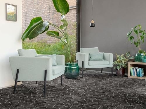 PVC Bodenbelag Vinylboden in dunkler Bruchstein Optik, Zuschnitt (2m breit, 5,5m lang) von Alpha-Tex Produktions- und Handels GmbH