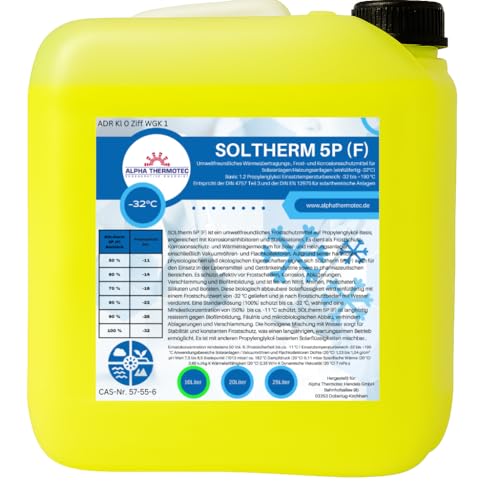 Solarflüssigkeit Gemisch bis -32° C 10 Liter Gelb von Alpha Thermotec