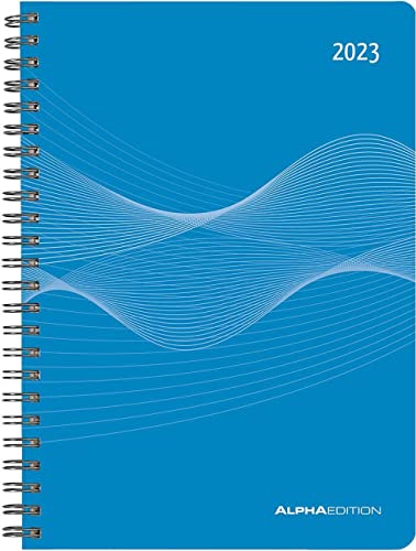 Wochenplaner PP-Einband blau 2023 - Büro-Kalender A5 - Cheftimer - blue - Ringbindung - 1 Woche 2 Seiten - 128 Seiten - Alpha Edition von Alpha