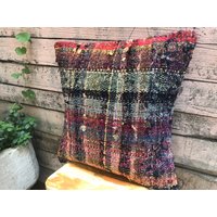 Reg Rag Style Türkisch Quadratisch Handgewebt Kilim Kissenbezug/Kelim Kissen von AlphaAccentsStudio