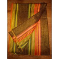 Decke Aus Babyalpakawolle, Gewebtes Unikat, Regenbogenfarben, Gelb von AlphaAlpakaUnikate