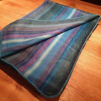 Decke Aus Babyalpakawolle, Multicolor Gestreift von AlphaAlpakaUnikate