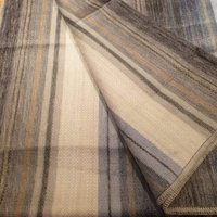 Wunderschöne Kuschelige Wohndecke Aus Babyalpakawolle, Grau-Farbig - Gestreift, Gewebtes Unikat von AlphaAlpakaUnikate