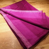 Wunderschöne Kuschelige Wohndecke Aus Babyalpakawolle, Rose-Pink - Gestreift, Gewebtes Unikat von AlphaAlpakaUnikate