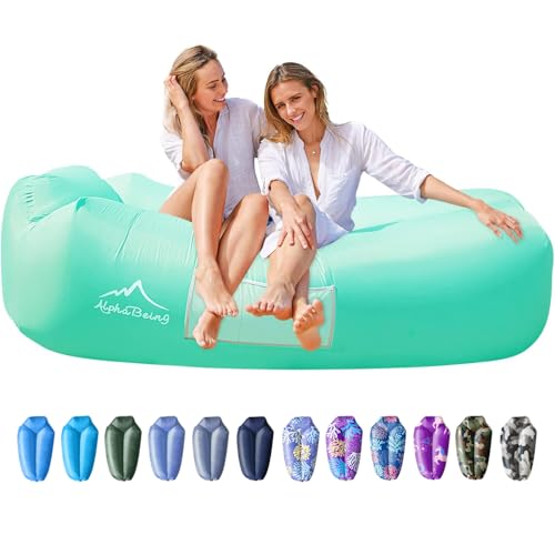 AlphaBeing Aufblasbare Liege, Strandkorbzubehör, Luftsofa, Hängematte, Aufblasbare Couch für Camping, Hinterhof oder See mit Kompressionskammern, Ideale Outdoor-Geschenke für Erwachsene von AlphaBeing