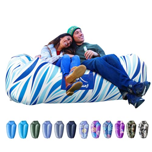 AlphaBeing Aufblasbare Liege, Strandkorbzubehör, Luftsofa, Hängematte, Aufblasbare Couch für Camping, Hinterhof oder See mit Kompressionskammern, Ideale Outdoor-Geschenke für Erwachsene von AlphaBeing