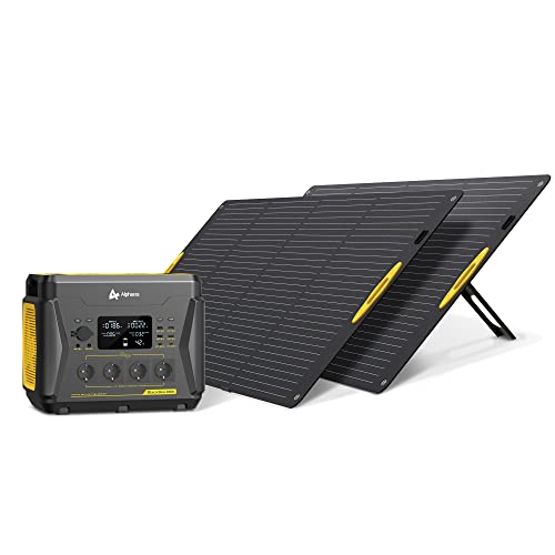 AlphaESS Solargenerator BlackBee2000 Tragbare Powerstation, 2203 Wh Stromspeicher mit ein paar 300 W Solarmodulen, AC-Schnellladung in 1,5 Std. für Camping und Stromausfälle von AlphaESS