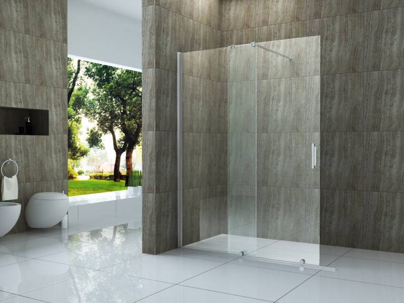 Alphabad Walk-in-Dusche 8 mm Schiebetür - Duschwand TUTTO 140 x 200 cm von Alphabad