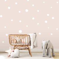 White Polka Dot Wandtattoo, Kinderzimmer Wandaufkleber, Wandaufkleber Für Mädchen, Neutral Wanddekoration, Geschenk Neugeborene von AlphabetTheLabel