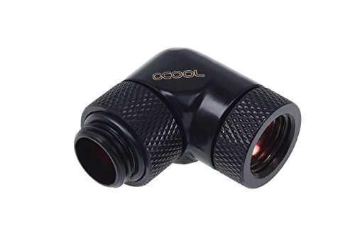 Alphacool HF Winkeladapter 90° drehbar G1/4 AG auf G1/4 IG - Deep Black von Alphacool