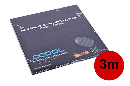 Alphacool 18417 Schlauch AlphaTube HF 13/10 (3/8" ID) - UV Schwarz 3m (9,8ft) Retailbox Wasserkühlung Schläuche von Alphacool