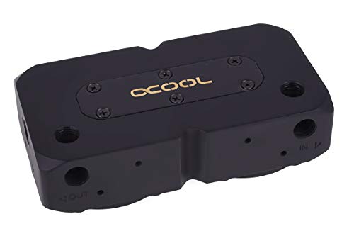 Alphacool 13322 Eisdecke D5 Dual Messing Aufsatz - Deep Black Wasserkühlung Pumpen von Alphacool