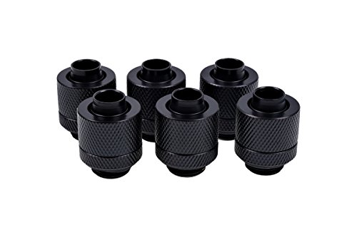 Alphacool 17228 Eiszapfen 13/10mm Anschraubtülle G1/4 - Deep Black Sixpack Wasserkühlung Anschlüsse von Alphacool