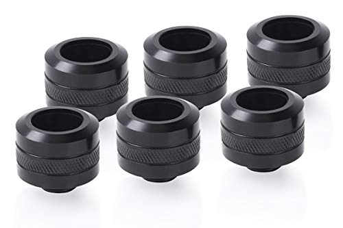 Alphacool ‎17477 Eiszapfen PRO 16mm HardTube Fitting G1/4 - Deep Black Sixpack Anschluss von Alphacool