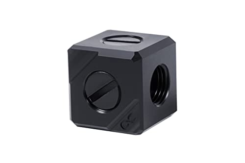 Alphacool 17556 Eiszapfen Anschlussterminal 5-Fach G1/4 IG - Black Acetal Anschluss Adapter von Alphacool