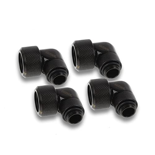 Alphacool 17609 Eiszapfen 16mm HardTube Anschraubtülle 90° drehbar G1/4 für Acryl/Messingrohre - 4pcs Set Anschluss von Alphacool