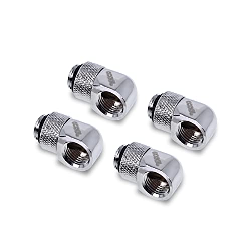 Alphacool Eiszapfen L-Connector rotatable G1/4 AG to G1/4 IG - 4pcs Set Chrome von Alphacool