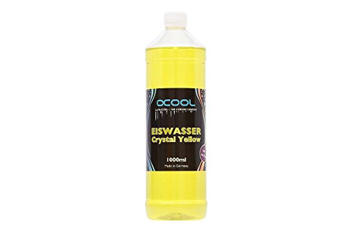 Alphacool 18542 Eiswasser Crystal Yellow UV-aktiv Fertiggemisch 1000ml Wasserkühlung Wasserzusätze von Alphacool