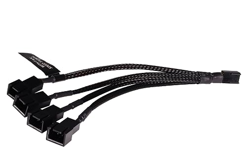 Alphacool 18694Y-Splitter 3-Pin auf 4x 3-Pin 15cm Kabel Modding gesleevt schwarz von Alphacool