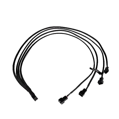 Alphacool 18696 Y-Splitter 3-Pin auf 4x 3-Pin 60cm Kabel Modding gesleevt schwarz von Alphacool