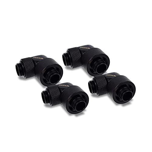 Alphacool Eiszapfen 16/10mm Compression fitting 90° rotatable G1/4-4pcs Set Deep Black von Alphacool