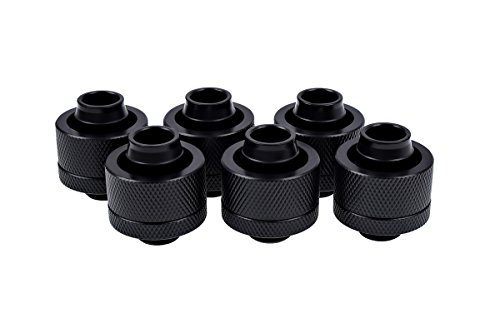 Alphacool 17240 Eiszapfen 19/13mm Anschraubtülle G1/4 - Deep Black Sixpack Wasserkühlung Anschlüsse von Alphacool