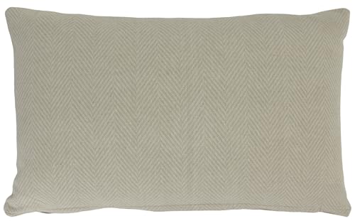 Alphadeco Fischgrät Herringbone Sofakissen inkl. Füllung - Bezug: 100% Baumwolle - Mordernes Offset Design - viele Größen (50 x 30 cm, Beige) von Alphadeco