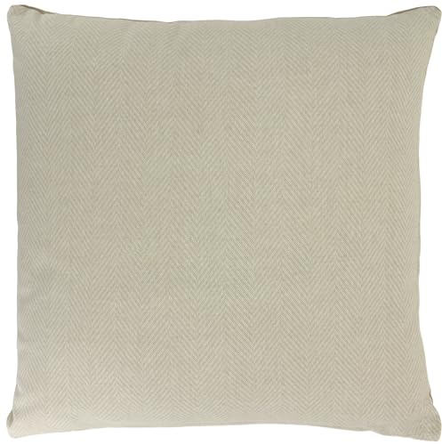 Alphadeco Fischgrät Herringbone Sofakissen inkl. Füllung - Bezug: 100% Baumwolle - Mordernes Offset Design - viele Größen (50 x 50 cm, Beige) von Alphadeco