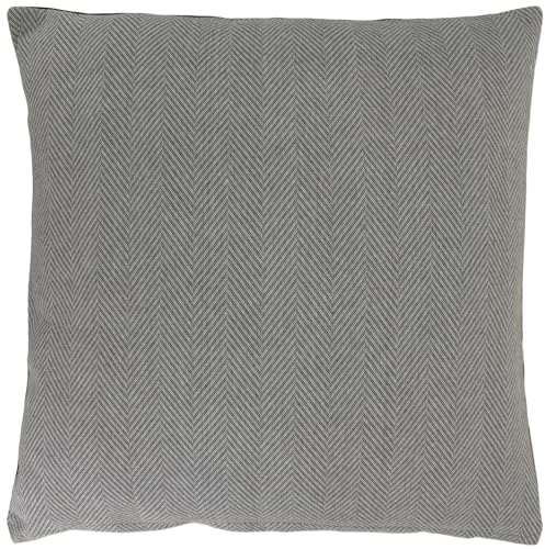 Alphadeco Fischgrät Herringbone Sofakissen inkl. Füllung - Bezug: 100% Baumwolle - Mordernes Offset Design - viele Größen (50 x 50 cm, Grau) von Alphadeco