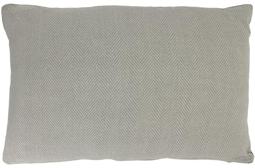 Alphadeco Fischgrät Herringbone Sofakissen inkl. Füllung - Bezug: 100% Baumwolle - Mordernes Offset Design - viele Größen (60 x 40 cm, Hellgrau) von Alphadeco