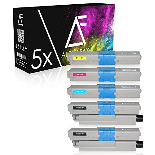 5 Toner kompatibel mit Oki C310dn, C330DN, C331DN, C510DN, C511DN, C530DN, MC351DN, MC361DN, MC561DN, MC562DN - Schwarz je 3.500 Seiten, Color je 2.000 Seiten 5 Toner kompatibel mit Oki C310dn, C330DN, C331DN, C510DN, C511DN, C530DN, MC351DN, MC361DN, MC561DN, MC562DN - Schwarz je 3.500 Seiten, Color je 2.000 Seiten von Alphafax