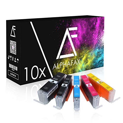Alphafax 10x XXL Tintenpatrone ersetzt Canon PGI580 CLI581 Multipack für Canon PIXMA TS705 TS6350 TS8350 TS9550 von Alphafax